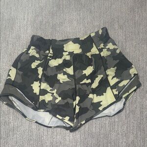lululemon athletica Green and Black Camo Athletic Shorts